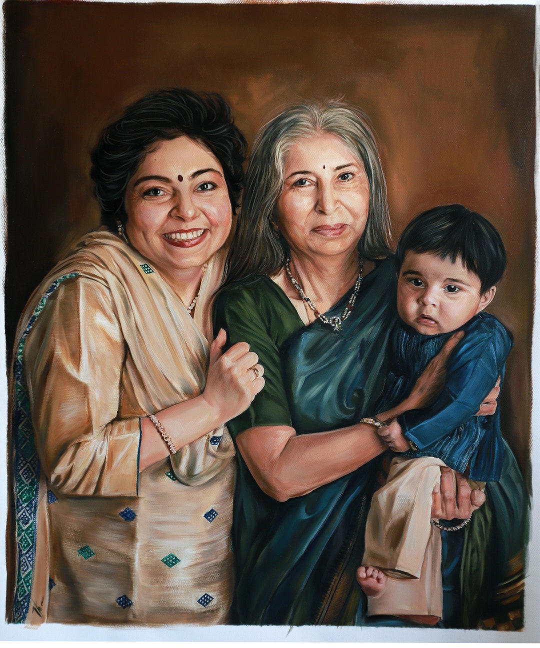 Family Portrait Painting, Combine Photos Into Custom Painting, Add