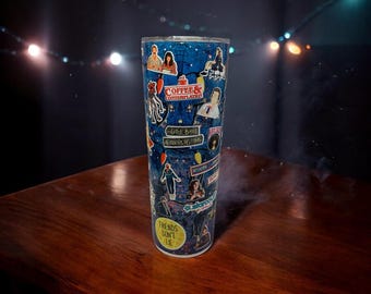 Retro 80er Jahre Sci-Fi Horror Becher | Umgedrehtes Edelstahl-Motiv