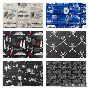 Star Wars Darth Vader, Stormtroopers, Fighters, 100% Cotton Fabric.  By the 1/4 Yard (9”x42”), 1/3 Yard (12”x42”) or 1/2 Yard (18”x42”) New