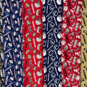 NCAA College University, Tone On Tone.  Purdue, UConn Connecticut, Ohio State, Penn State, Alabama, Central Florida, 100% Cotton Fabric, New