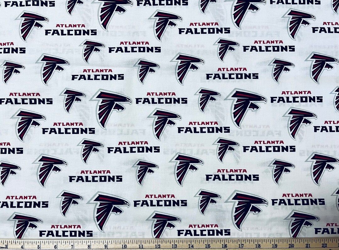 Falcons Knit Pattern Atlanta Falcons NFL Football, White 2020 Design, 100% Cotton Fabric, 58 ...