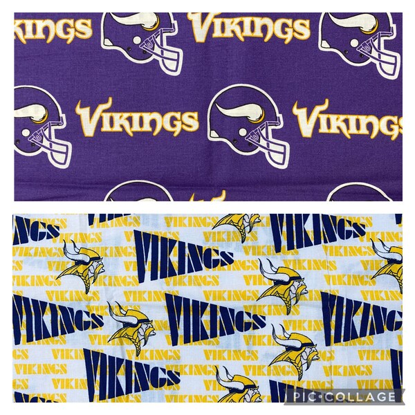 NFL Minnesota Vikings Football, RARE OOP (Out Of Print) 2006 or Vintage Print, 100% Cotton Fabric. New