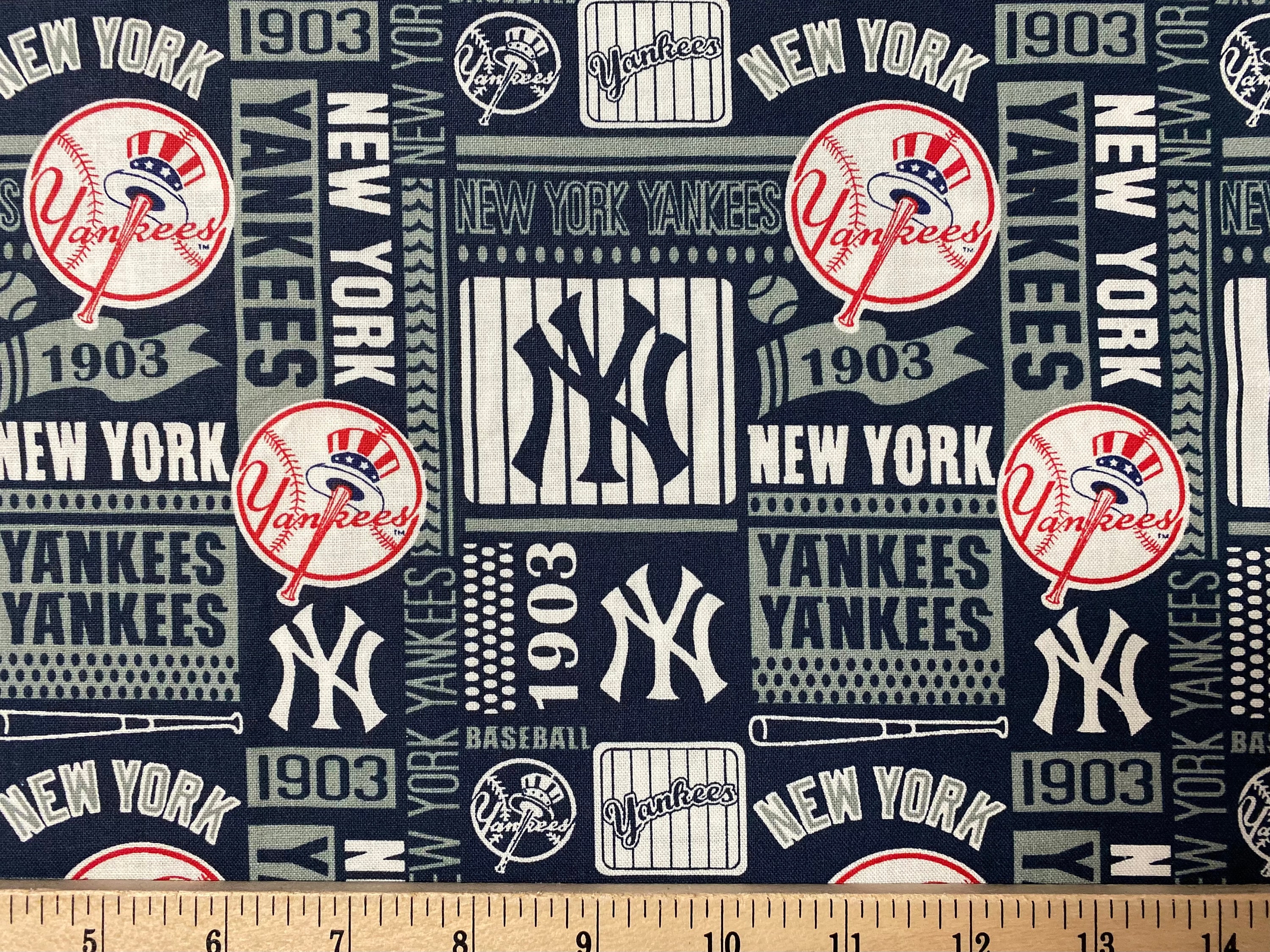 MLB New York NY Yankees Baseball, 3 Patterns / Designs, 100% Cotton ...