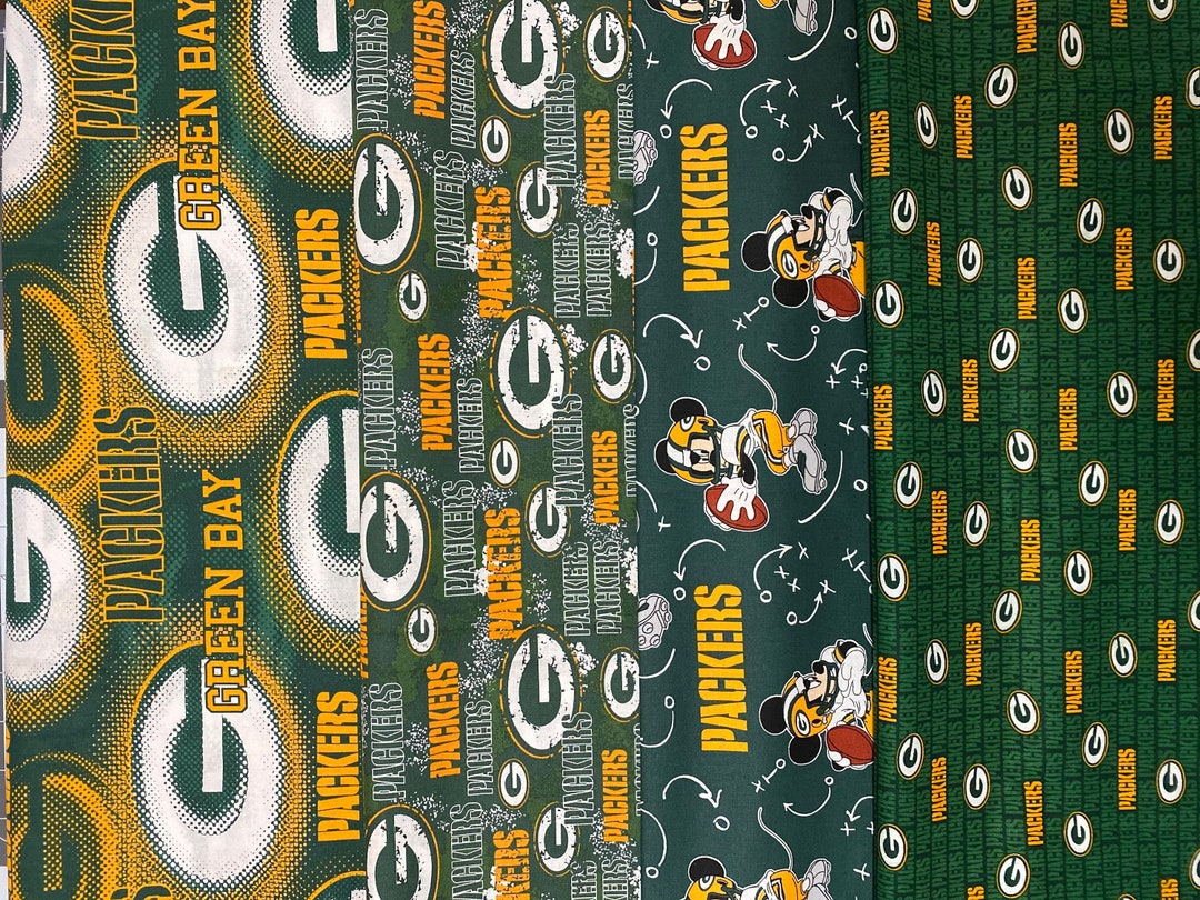 NFL GB Green Bay Packers Football, 4 Patterns / Designs, 100% Cotton ...