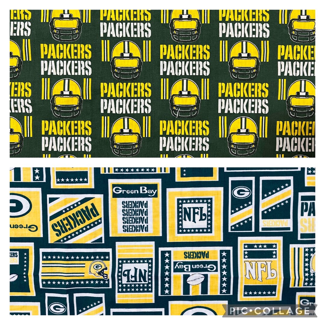 Packer Material VINTAGE NFL GB Green Bay Packers Football, Both Are 1995, 100% Cotton ...