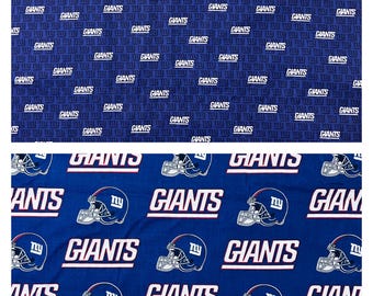 New York NY Giants NFL Football Fabric, Mini Print or Helmets Print, 100% Cotton Fabric, New