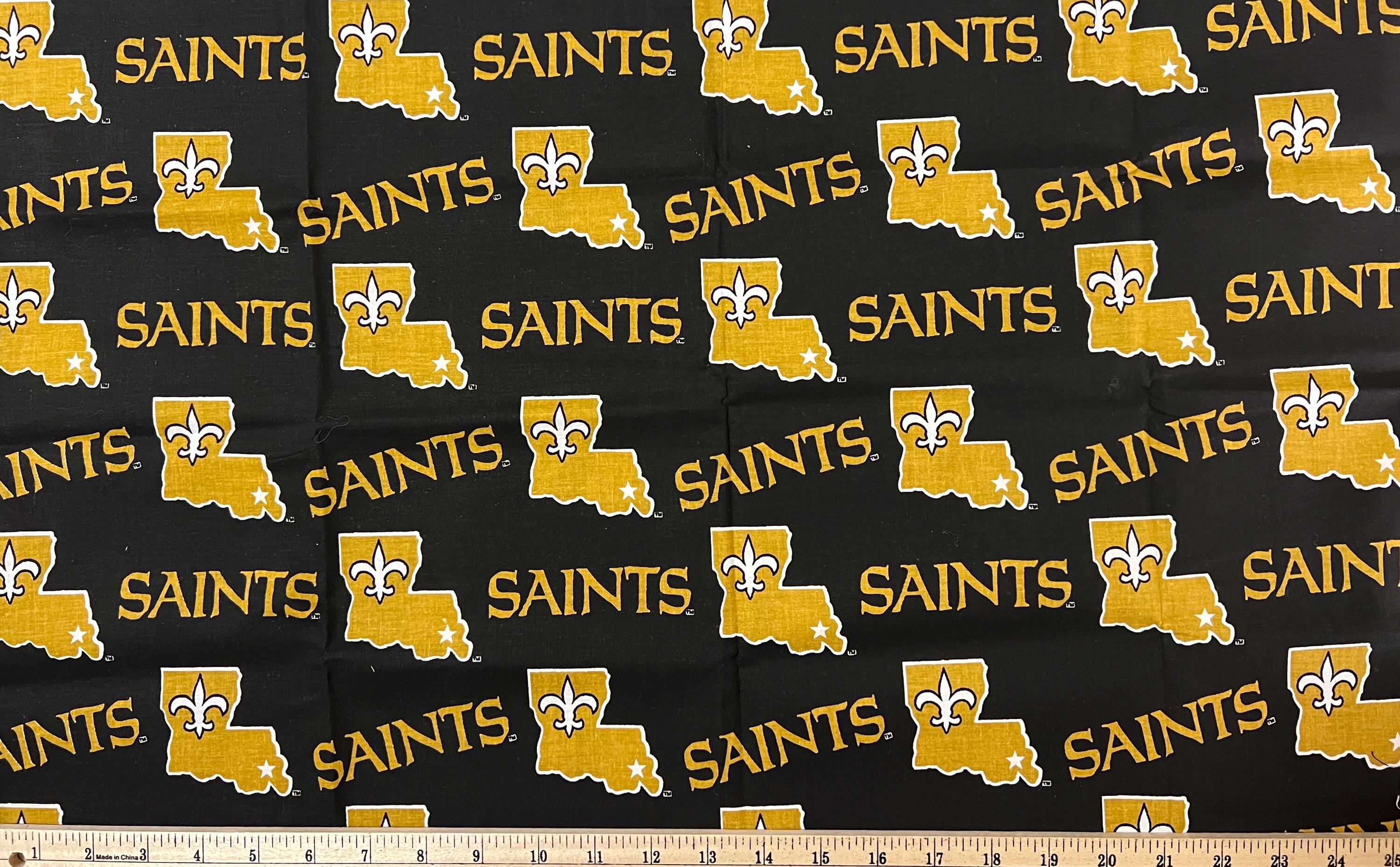 Saints Rugby Pattern New Orleans Saints NFL Football Fabric, 3 Patterns / Designs, Widths ...