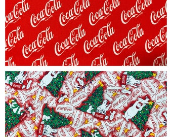 Coca Cola Coke (44” Width) or RARE Vintage Coca Cola Coke Christmas by Spectrix (42” Width), both are 100% Cotton Fabric, New