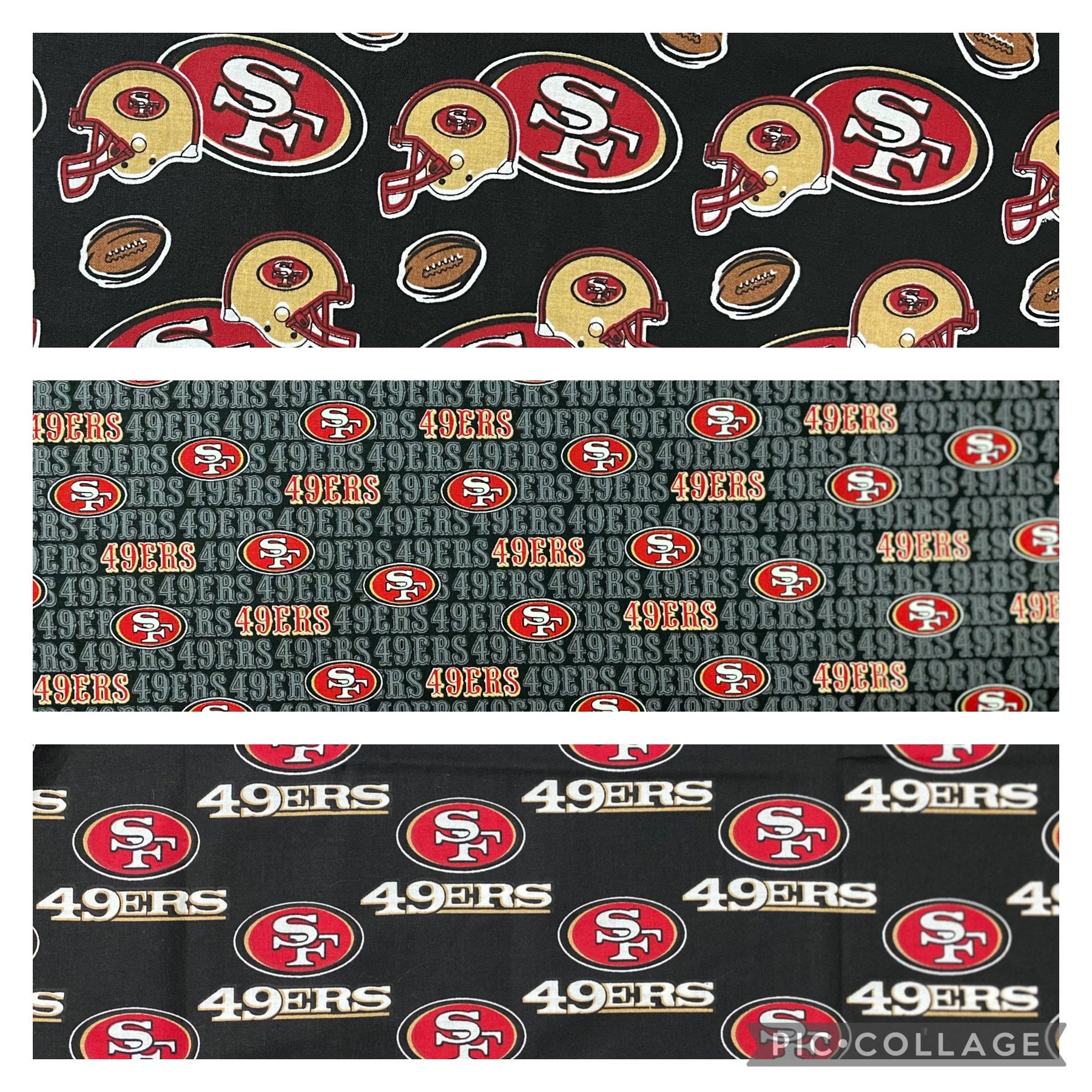 Set of 2 NFL San Francisco 49ers Helmet Sew on or Iron on Appliques 