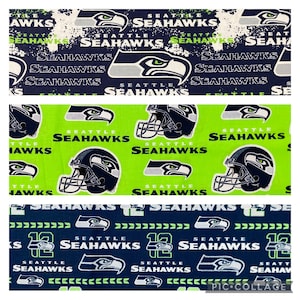 NFL Seattle Seahawks Football, 3 Patterns / Designs, All are 100% Cotton Fabric, New