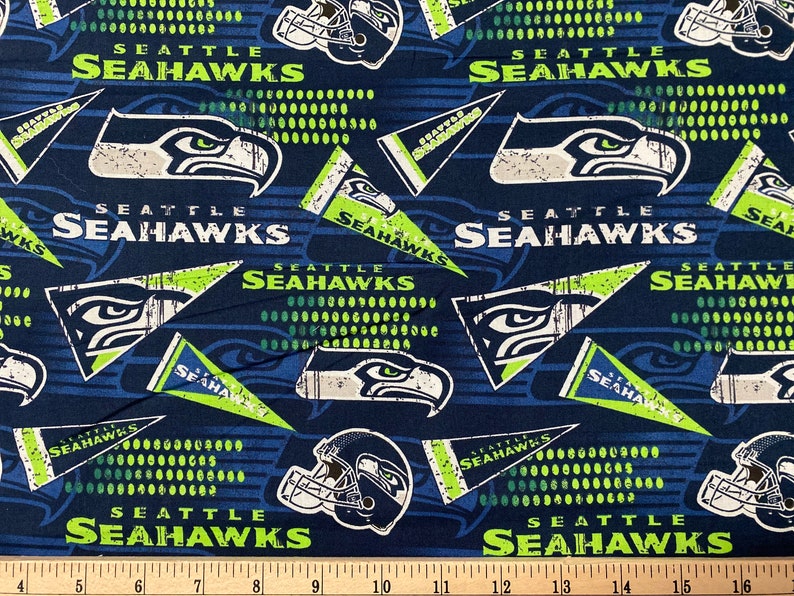 NFL Seattle Seahawks Football, 4 Patterns / Designs, 100% Cotton Fabric ...