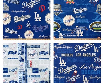Los Angeles LA Dodgers MLB Baseball, 4 Patterns / Designs, 100% Cotton Fabric, Widths are 44”, New