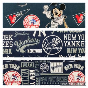 MLB New York NY Yankees Baseball, 3 Patterns / Designs, 100% Cotton Fabric, Widths are 43”, New