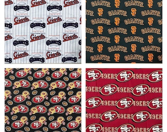 Vintage NFL San Francisco 49ers Football or Vintage MLB SF Giants Baseball, 100% Cotton Fabric, New