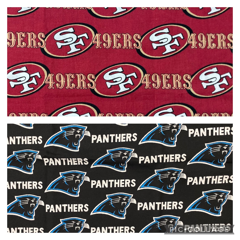 San Francisco SF 49ers or Carolina Panthers NFL Football, 100% Cotton ...