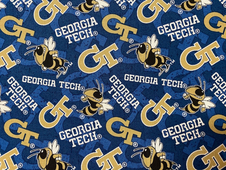 100/% Cotton Fabric NCAA College University New Georgia Tech Tennessee Villanova Tone On Tone Prints Florida South Carolina Miami