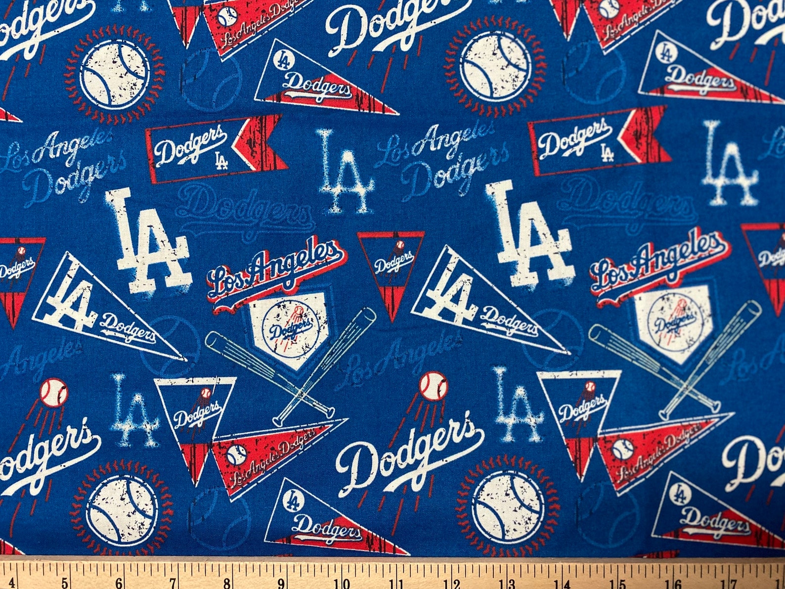 Mlb Team Patterns Los Angeles LA Dodgers MLB Baseball, 3 Patterns / Designs, 100% Cotton ...