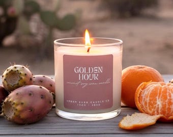 Signature Collection | Coconut Soy Wax Candle | Golden Hour | Desert Citron & Prickly Pear