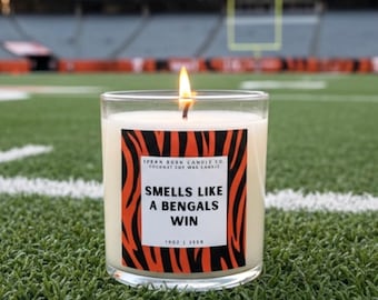 BENGALS CANDLE | Cincinnati Candle | Coconut Soy Wax Candle | Smells Like A Bengals Win | Cincinnati Bengals