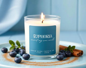 Signature Collection | Coconut Soy Wax Candle | Euphoria | Blueberry Cobbler