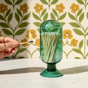 MATCH HOLDERS | Limited Edition | Glass Holder | Strike on Container | Home Decor | Candle Accessories | Matchsticks Included