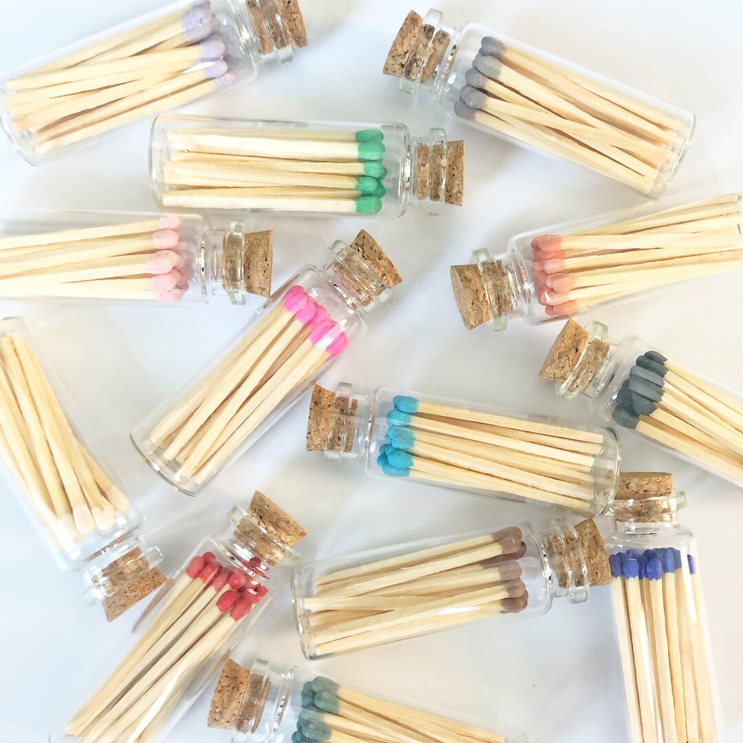 MATCH JARS Matchstick Jar Strike on Bottle Glass Vial Etsy