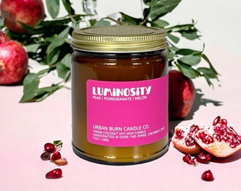 LUMINOSITY | Pear & Pomegranate | Coconut Soy Wax | Sweet Green Pear and Tart Pomegranate