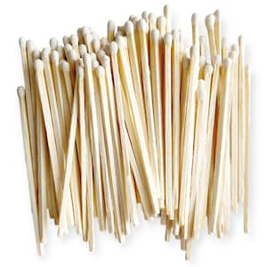 May include: A large collection of wooden matches arranged in a dense, upright cluster. Each match features a long, light-colored rectangular wooden stem topped with a small, rounded, off-white ignition tip, creating a uniform and textured appearance.