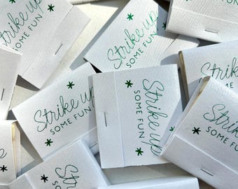 Includes 5 - 30 Strike Matchbooks | Matches | Party Favors | Foil Stamped Matches