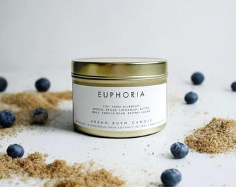 EUPHORIA | Blueberry Cobbler | Coconut Soy Wax Candle | Vibe - Gourmand | Luscious | Scrumptious