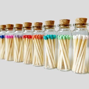 MATCH JARS | Matchstick Jar | Strike On Bottle | Glass Vial | Colored Safety Matches