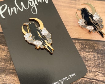 Variety of Raven Crow Enamel Pin Lanyard Pin Brooch