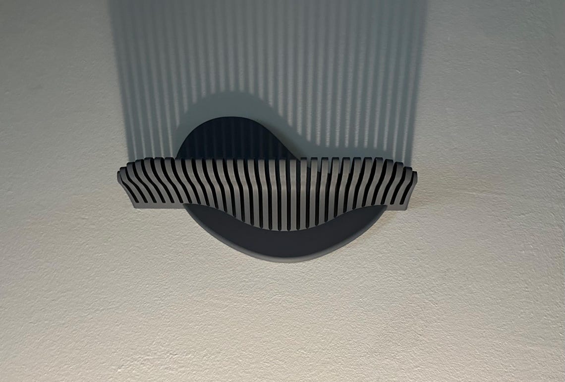 Secret smile shelf – Modern Wave‑inspired Wall Shelf With Ribbed ...