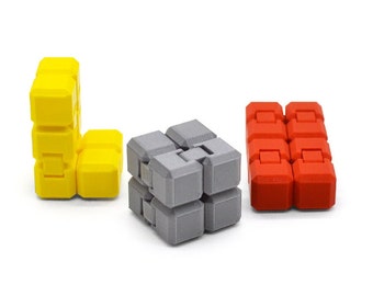 Infinity Cube Fidget Toy - 3D Printed Square Fidget Puzzle