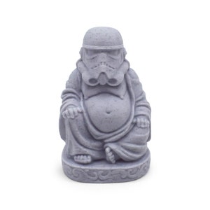 Stormtrooper Buddha - Marble 3D Printed Statue for Display