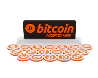 Bitcoin Accepted Here Sign - 3D Printed Model for Small Businesses and Entrepreneurs