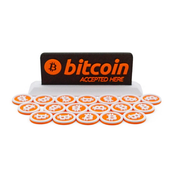 Bitcoin Accepted Here Sign - 3D Printed Model for Small Businesses and Entrepreneurs