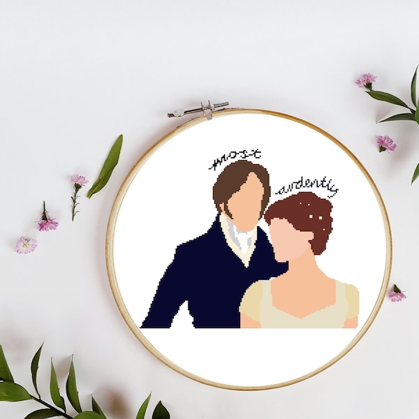 Mr. Darcy & Elizabeth Bennett - Most Ardently Cross Stitch Pattern