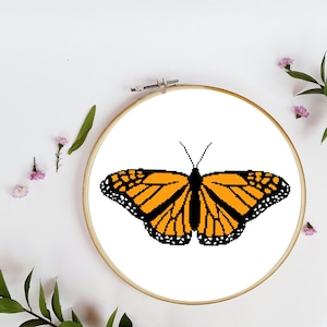 Monarch Butterfly Cross Stitch Pattern