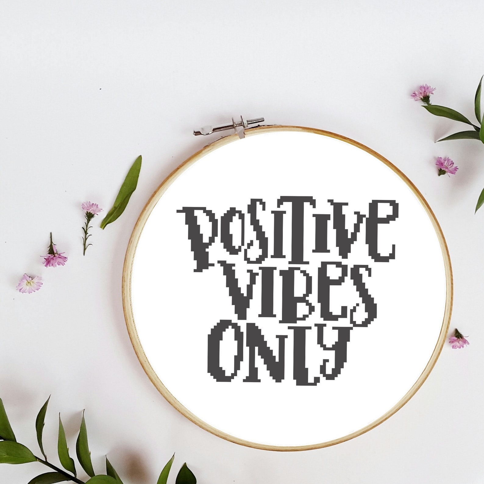 Positive vibes only cross stitch sybju  etsy Positive vibes only cross stitch sybju  etsy