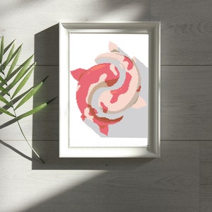Koi Fish Yin Yang Cross Stitch Pattern