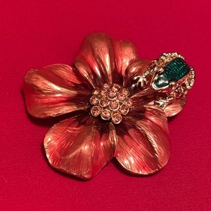 Anne Klein Gold-Tone Multi-Stone Pink Flower Pin Created for Macy&#39;s