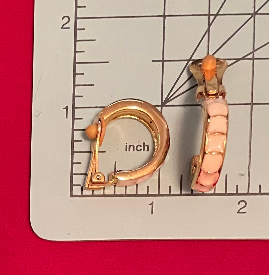 Gold Clip on Hoop Earrings With White Enamle Pannels Etsy UK