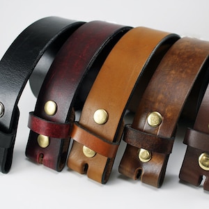 Full Grain Leather Snap on Belt RUGGED AMERICAN MADE Thick Men s Belt Etsy