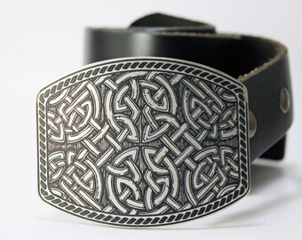 NORSE Weave Viking Belt Buckle  -SOLID METAL- Choose Copper, Brass, Nickel Silver