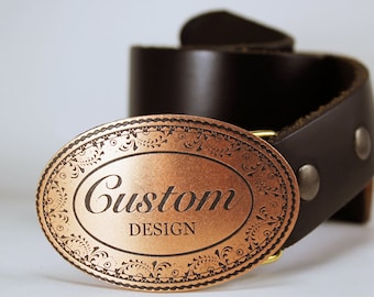 DESIGN YOUR OWN Custom Belt Buckle- Solid Metal- Copper, Brass, Nickel Silver !!Fast Delivery!!