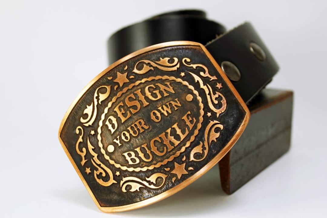 DESIGN YOUR OWN Custom Belt Buckle- Solid Metal- Copper, Brass, Nickel ...