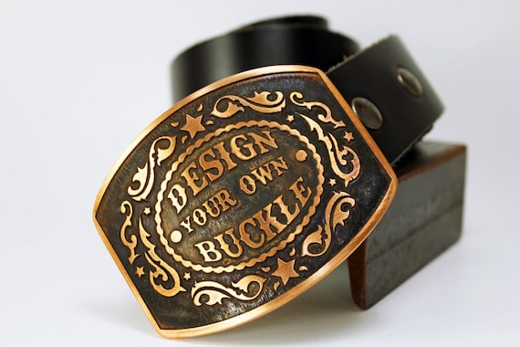 DESIGN YOUR OWN Custom Belt Buckle- Solid Metal- Copper, Brass, Nickel Silver !!Fast Delivery!!