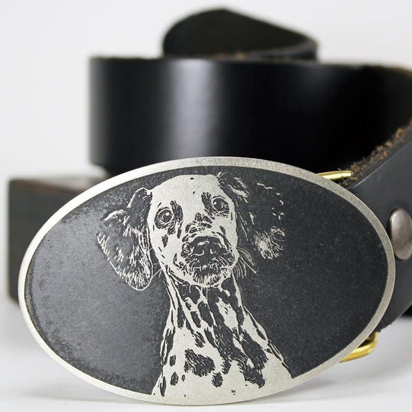 Hebilla de cinturón personalizada con retrato de perro: Metal macizo, regalo personalizado para mascotas