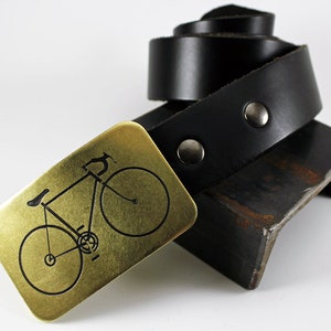 Bike/Bicycle Belt Buckle -SOLID METAL- Choose Copper, Brass, Nickel Silver